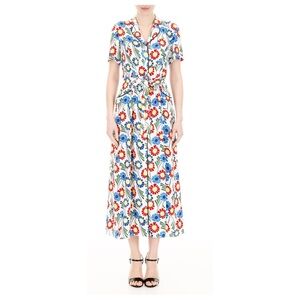 HVN silk Maria Floral Print Women's shirt Dress